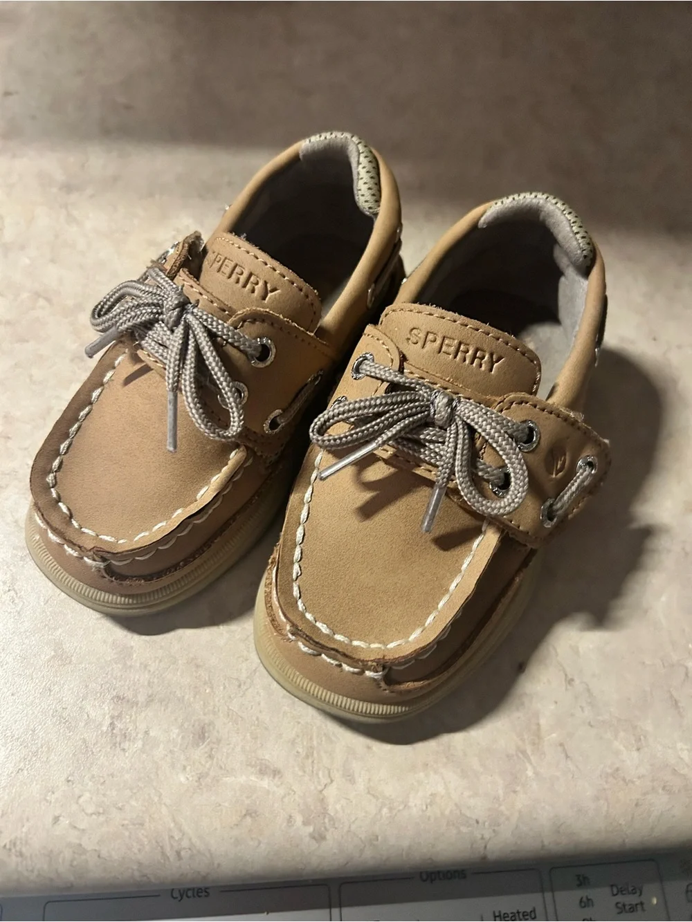 Sperry Kids Tan Lace-Up Moccasins